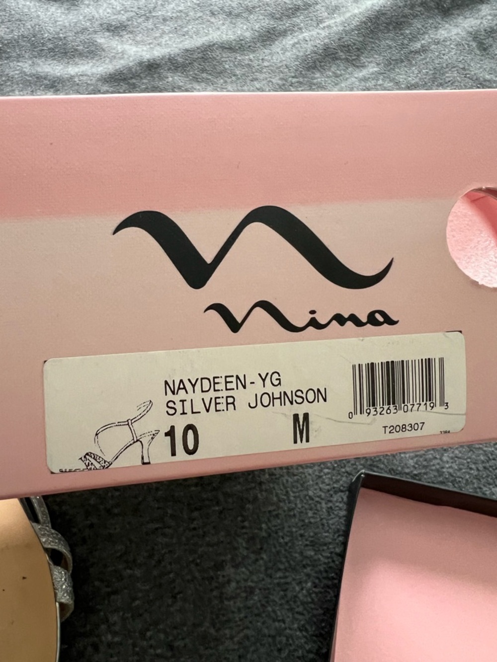 Nina Silver Strappy Evening Sandals size 10